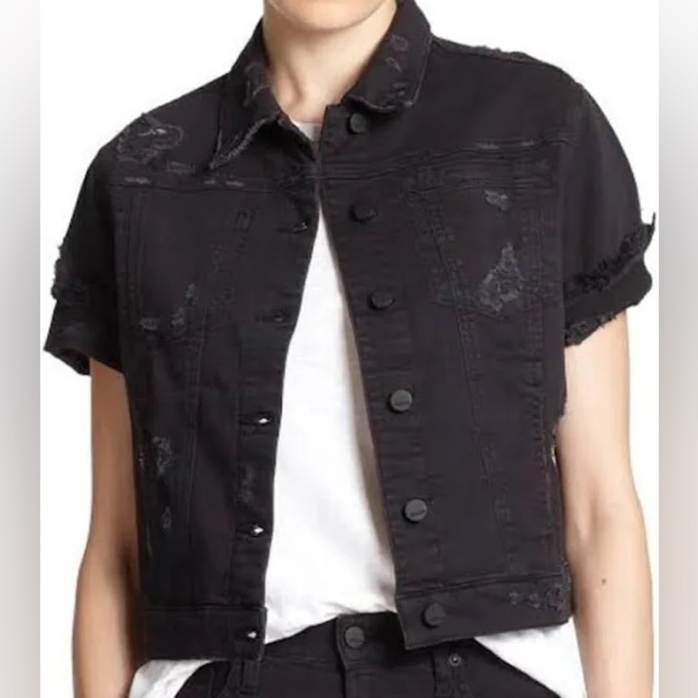 Black Jean Jacket - Short Sleeve